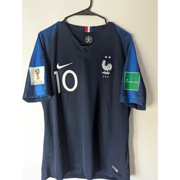 France Mbappé 2018 Home Jersey Large World Cup Fully Patched - Picture 2 of 6